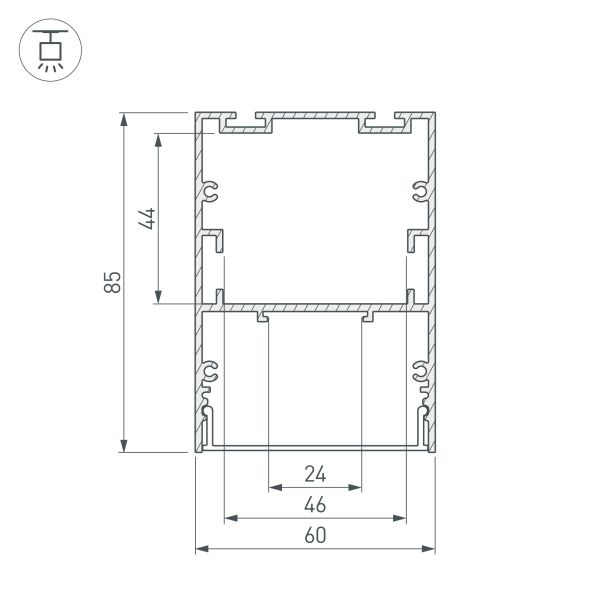 Алюминиевый профиль Arlight ARH-Line-6085-3000 Black 036138 Алюминиевый профиль Arlight ARH-Line-6085-3000 Black 036138