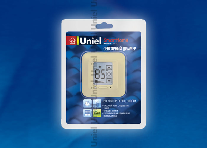 Диммер (04029) Uniel USW-001-LCD-DM-40/500W-TM-M-BG Диммер (04029) Uniel USW-001-LCD-DM-40/500W-TM-M-BG