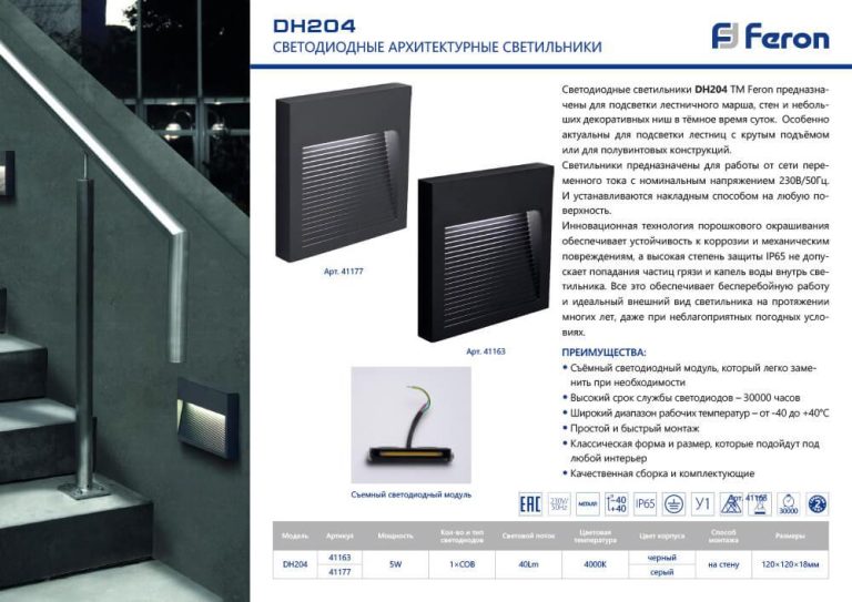 Накладной светодиодный светильник Feron DH204 41163