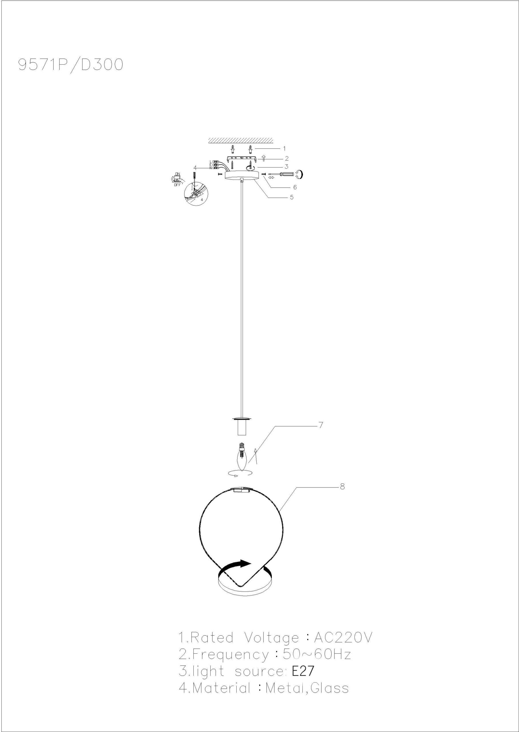 Подвесной светильник iLamp Cento 9571P/1-D300 BR-WH Подвесной светильник iLamp Cento 9571P/1-D300 BR-WH
