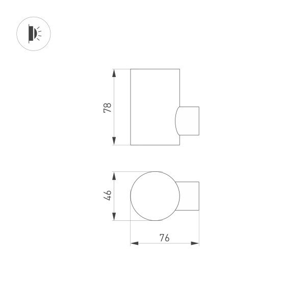 Уличный настенный светильник Arlight LGD-Ray-Wall-R46-3W Day4000 033309 Уличный настенный светильник Arlight LGD-Ray-Wall-R46-3W Day4000 033309