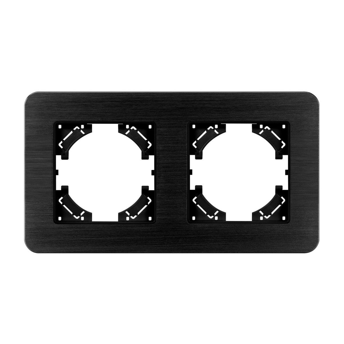 Рамка на 2 поста алюминиевая Arlight FRM-AKIRY-AL-2-BK 049725 Рамка на 2 поста алюминиевая Arlight FRM-AKIRY-AL-2-BK 049725