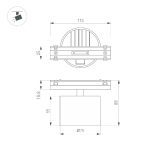 Трековый магнитный светильник Arlight MAG-VIBE-POINT-R75-10W Day4000-MIX (BK, 24 deg, 48V, TUYA) 044816