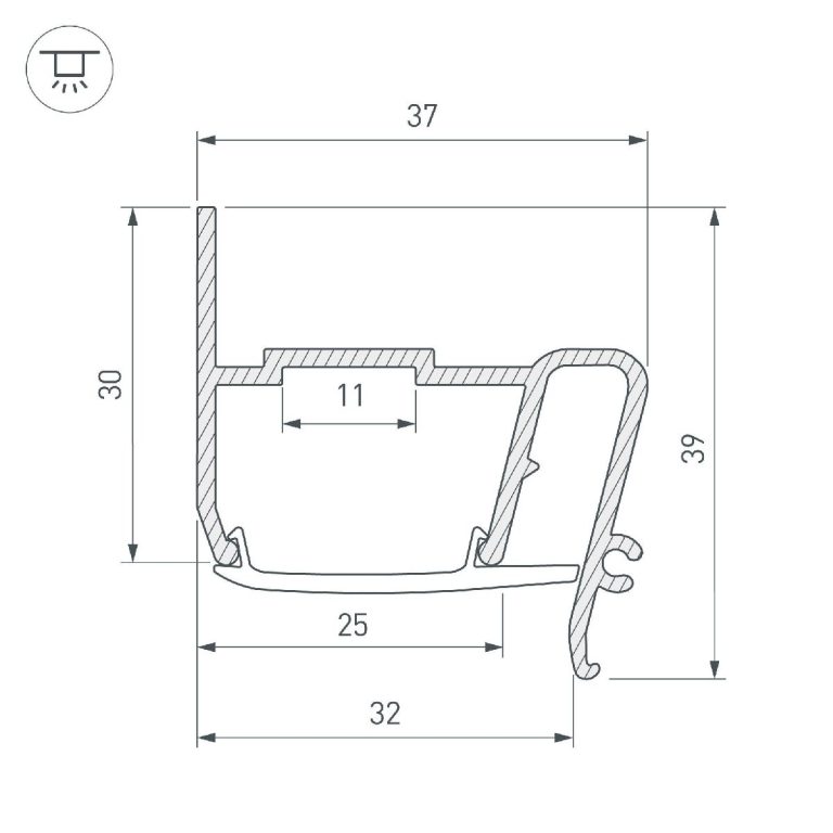 Профиль Arlight STRETCH-S-30-WALL-SIDE-2000 (STEP) 040702