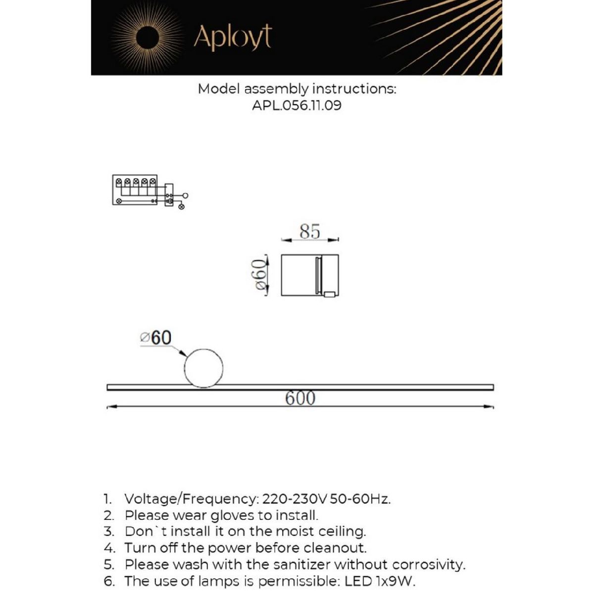 Настенный светильник  Aployt Beatris APL.056.11.09 Настенный светильник  Aployt Beatris APL.056.11.09