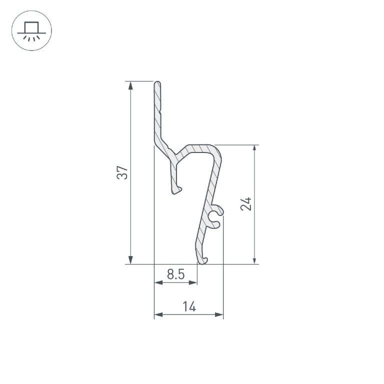 Профиль Arlight STRETCH-SHADOW-TECH-2000 BLACK A2-DELTA 039509