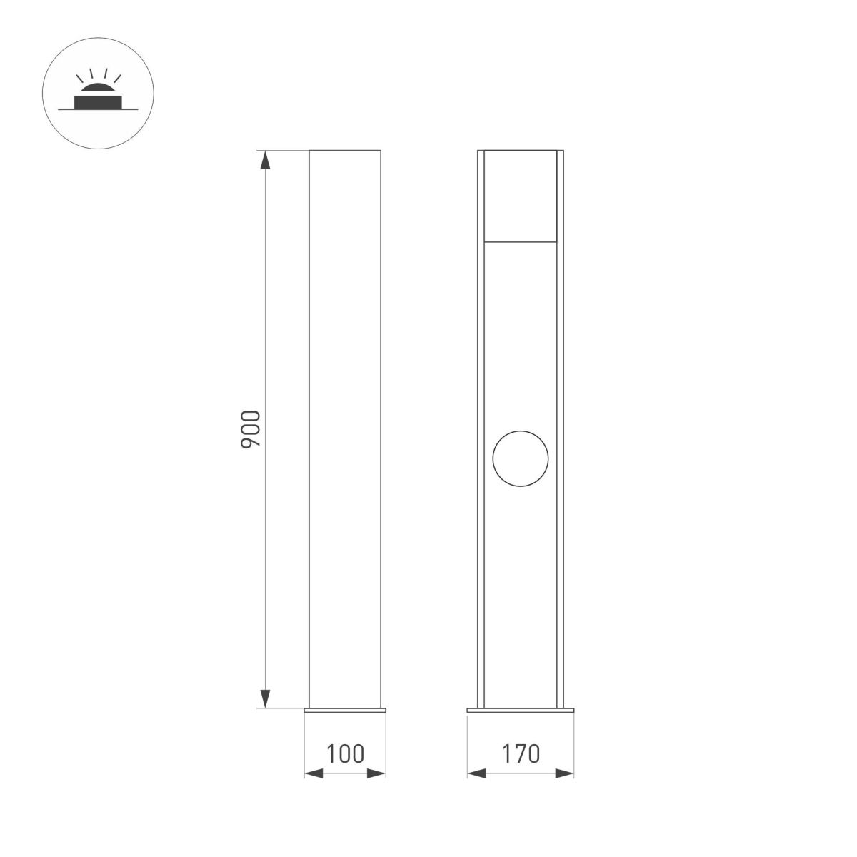 Ландшафтный светильник Arlight LGD-SEKVOYA-BOLL-SOCKET-H900-11W Warm3000 (BK, 120 deg, 230V) 050734 Ландшафтный светильник Arlight LGD-SEKVOYA-BOLL-SOCKET-H900-11W Warm3000 (BK, 120 deg, 230V) 050734