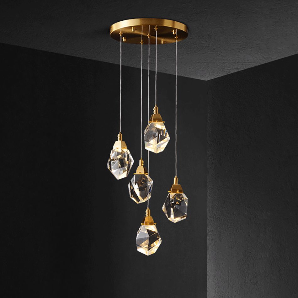 Подвесной светильник Delight Collection Crystal rock MD-020B-5 gold Подвесной светильник Delight Collection Crystal rock MD-020B-5 gold