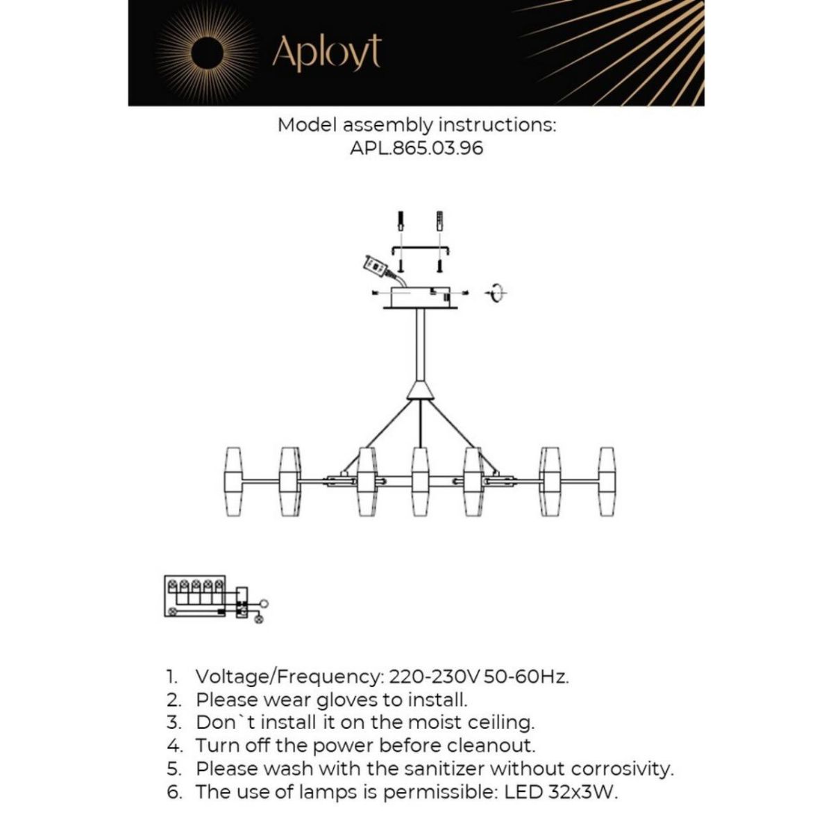 Подвесная люстра Aployt Bernadet APL.865.03.96 Подвесная люстра Aployt Bernadet APL.865.03.96