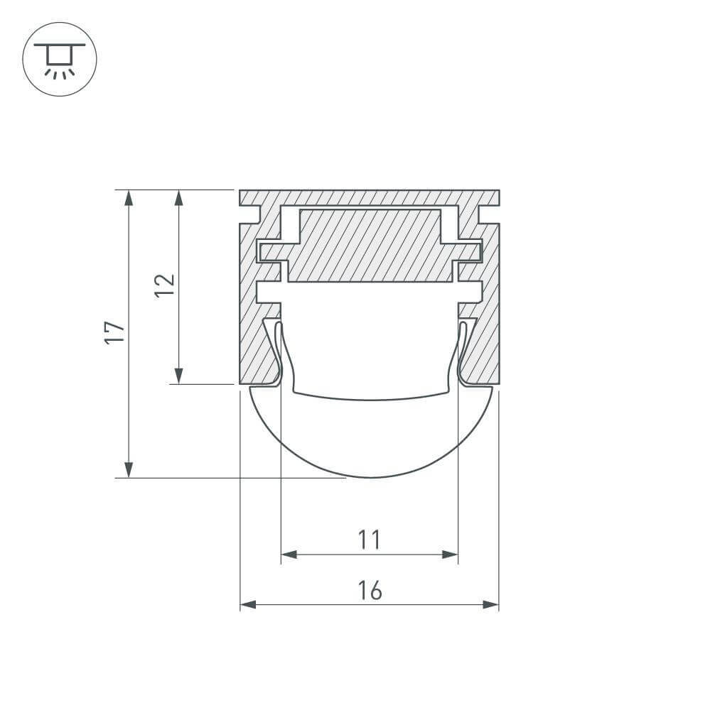 Профиль Arlight PDS-REGULOR-2000 ANOD 013874 Профиль Arlight PDS-REGULOR-2000 ANOD 013874