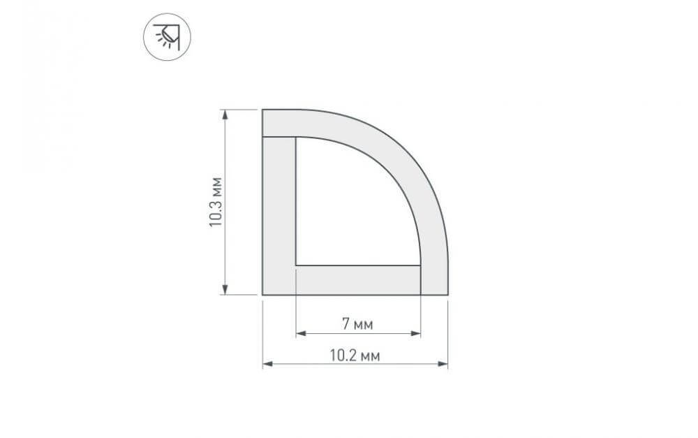 Профиль Arlight WPH-KANT-H10-2000 OPAL 023301 Профиль Arlight WPH-KANT-H10-2000 OPAL 023301