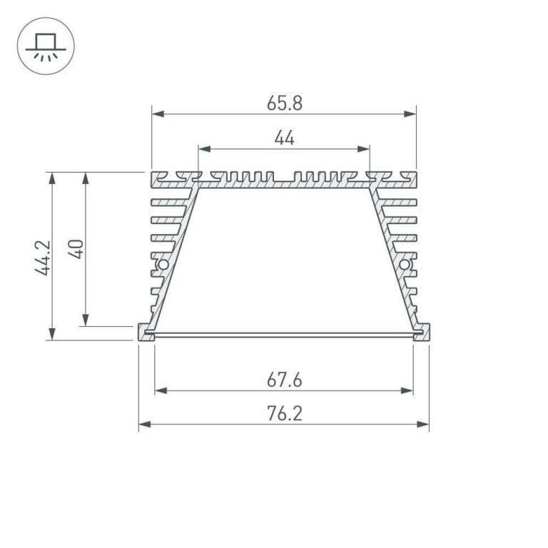 Профиль Arlight KLUS-POWER-RW70F-2000 ANOD 019881