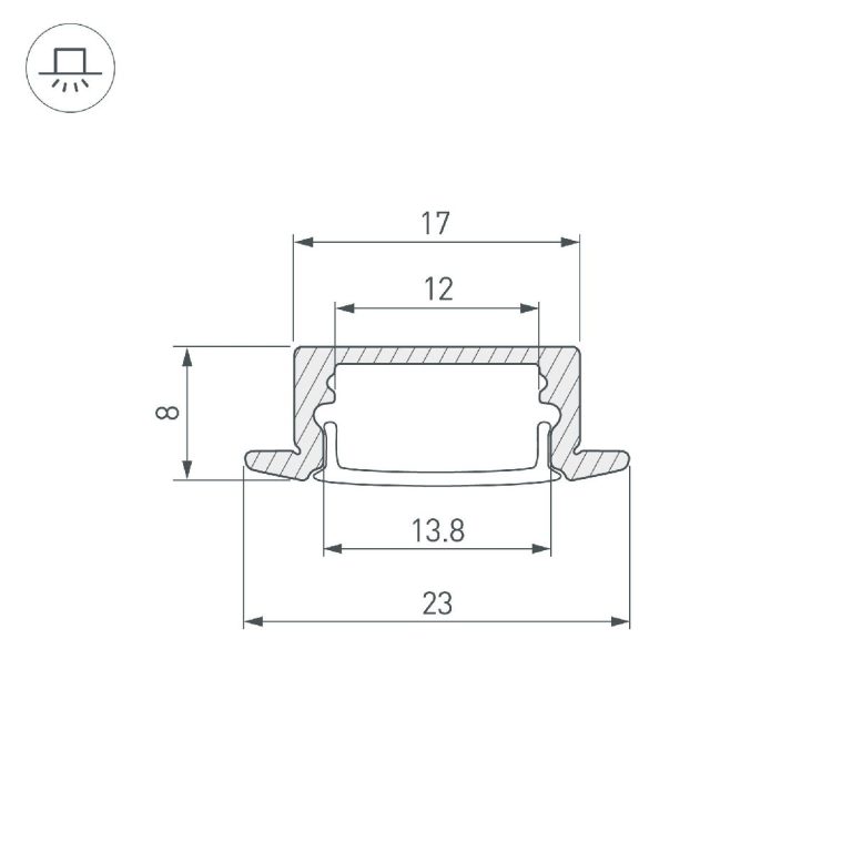 Алюминиевый профиль Arlight LINE-2308-F-2000 WHITE 044237