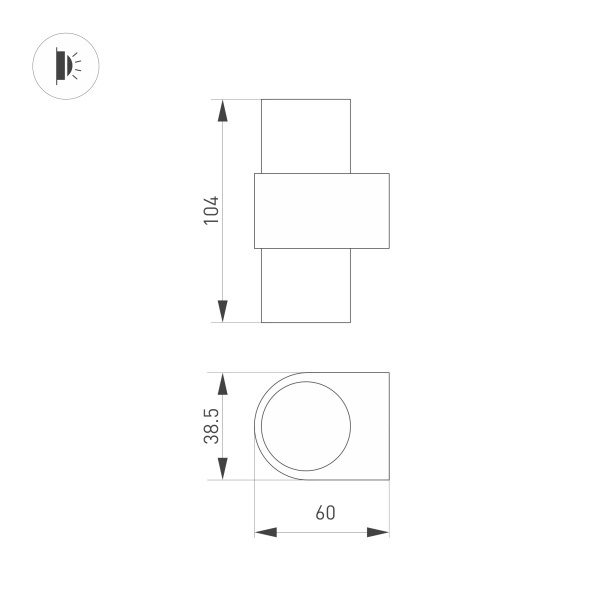 Настенный светильник Arlight SP-Spicy-Wall-Mini-Twin-S104x39-2x3W Warm3000 035562 Настенный светильник Arlight SP-Spicy-Wall-Mini-Twin-S104x39-2x3W Warm3000 035562
