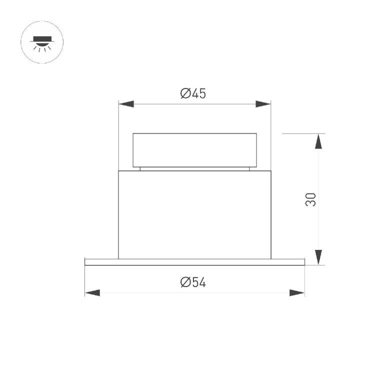 Встраиваемый светильник Arlight MS-GLORY-BUILT-R54-5W Day4000 (NI, 60 deg, 230V) 047290