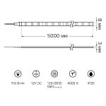 Светодиодная лента Gauss Basic 12В 2835 9,6Вт/м 4000K 5м IP20 BT065