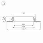 Алюминиевый профиль Arlight SL-Linia97-Fantom-2000 Anod 034987