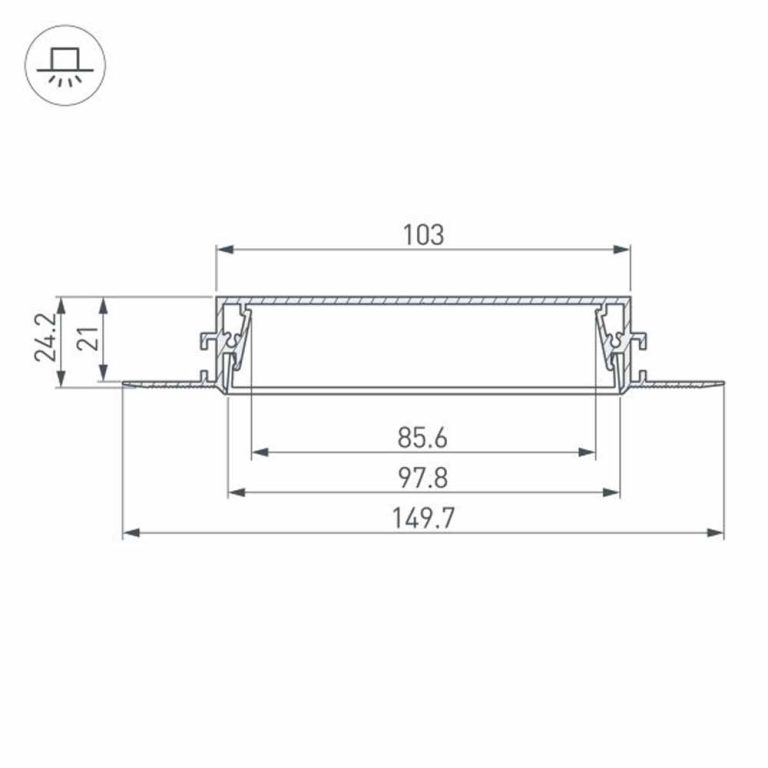 Алюминиевый профиль Arlight SL-Linia97-Fantom-2000 Anod 034987