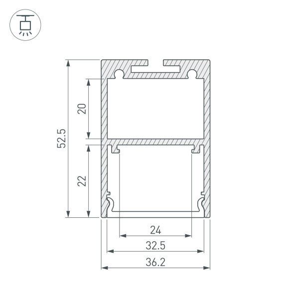Алюминиевый профиль Arlight ARH-Line-3750A-3000 Anod 036137 Алюминиевый профиль Arlight ARH-Line-3750A-3000 Anod 036137
