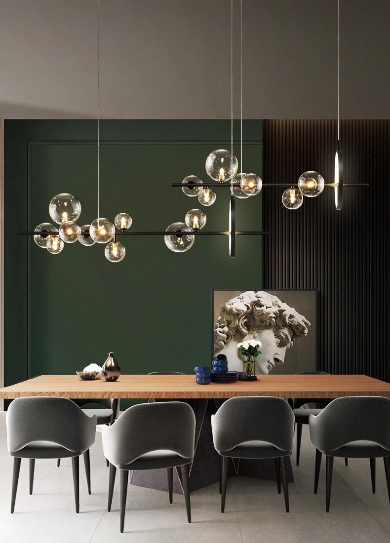 Подвесная люстра Delight Collection Art Deco Bubble KG1233P-7 black/clear Подвесная люстра Delight Collection Art Deco Bubble KG1233P-7 black/clear
