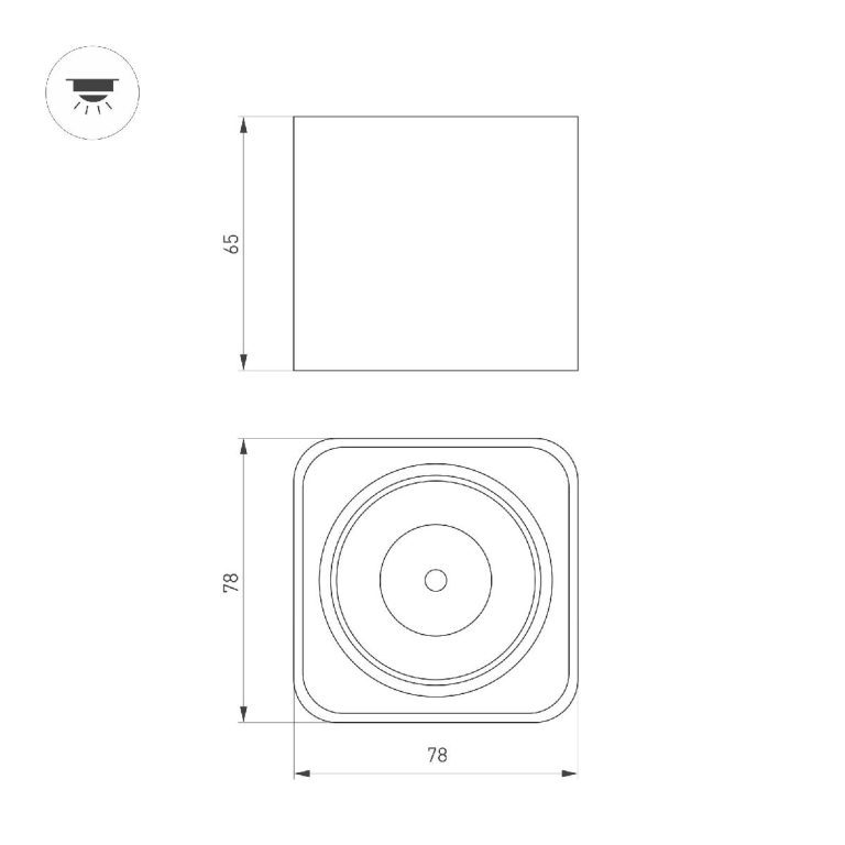 Накладной светильник Arlight SP-DICE-S78x78-10W Day4000 (WH, 24 deg, 230V) 046634