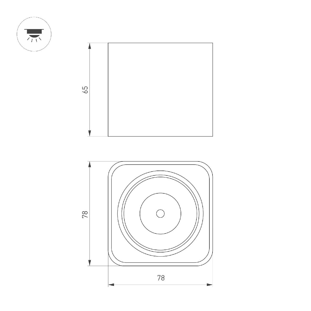 Накладной светильник Arlight SP-DICE-S78x78-10W Day4000 (BK, 24 deg, 230V) 046631 Накладной светильник Arlight SP-DICE-S78x78-10W Day4000 (BK, 24 deg, 230V) 046631