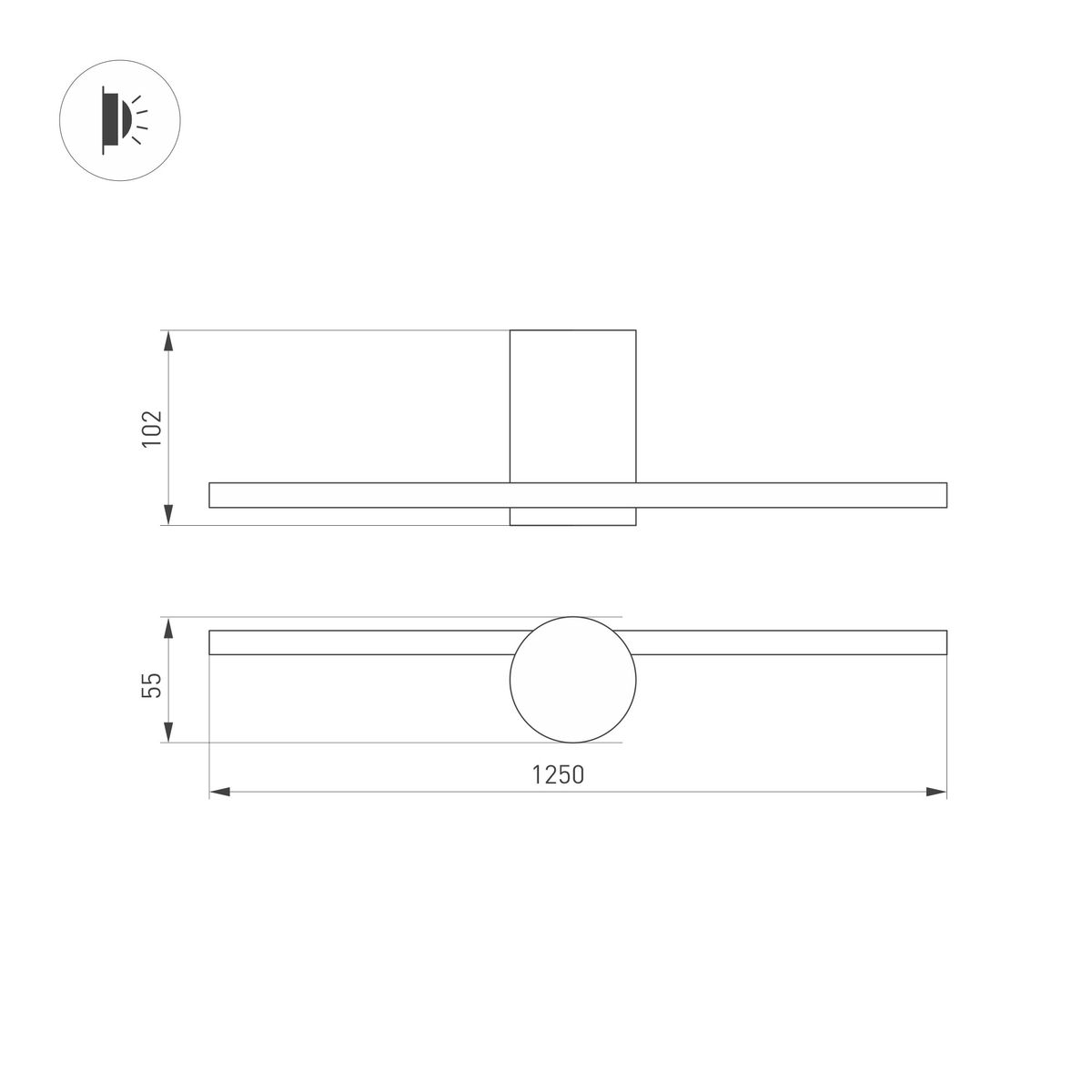 Настенный светильник Arlight SP-Vinci-M-S1200x55-12W Day4000 036930 Настенный светильник Arlight SP-Vinci-M-S1200x55-12W Day4000 036930