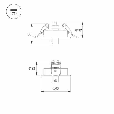 Чаша потолочная встраиваемая Arlight SPX-CANOPY-R90-C6.5 (BK) 046017(1) Чаша потолочная встраиваемая Arlight SPX-CANOPY-R90-C6.5 (BK) 046017(1)