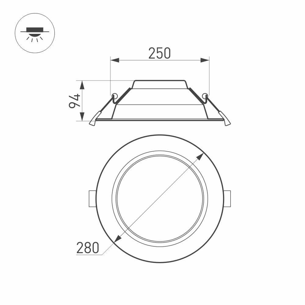 Встраиваемый светильник Arlight IM-Cyclone-R280-40W White6000 022526(2) Встраиваемый светильник Arlight IM-Cyclone-R280-40W White6000 022526(2)
