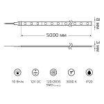 Светодиодная лента Gauss Basic 12В 2835 10Вт/м 3000K 5м IP20 BT039