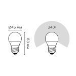 Лампа светодиодная Gauss E27 7W 4100K матовая 53227T