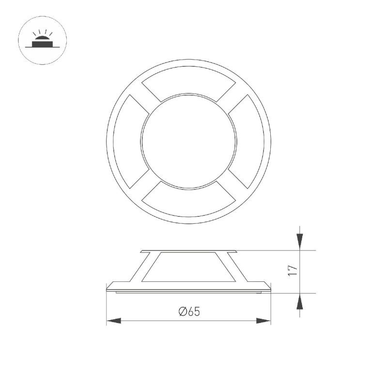 Накладка Arlight ART-DECK-CAP-LID4-R65 (SL, STEEL) 045353