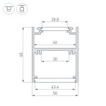 Алюминиевый профиль Arlight SL-ARC-5060-Line-2500 Black 029266