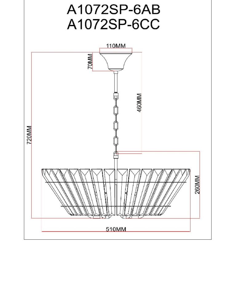 Подвесная люстра Arte Lamp Florizel A1072SP-6AB