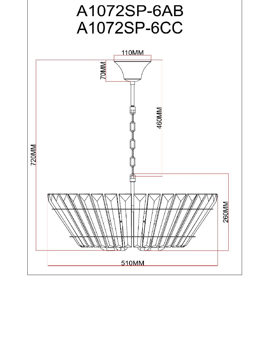 Подвесная люстра Arte Lamp Florizel A1072SP-6AB Подвесная люстра Arte Lamp Florizel A1072SP-6AB