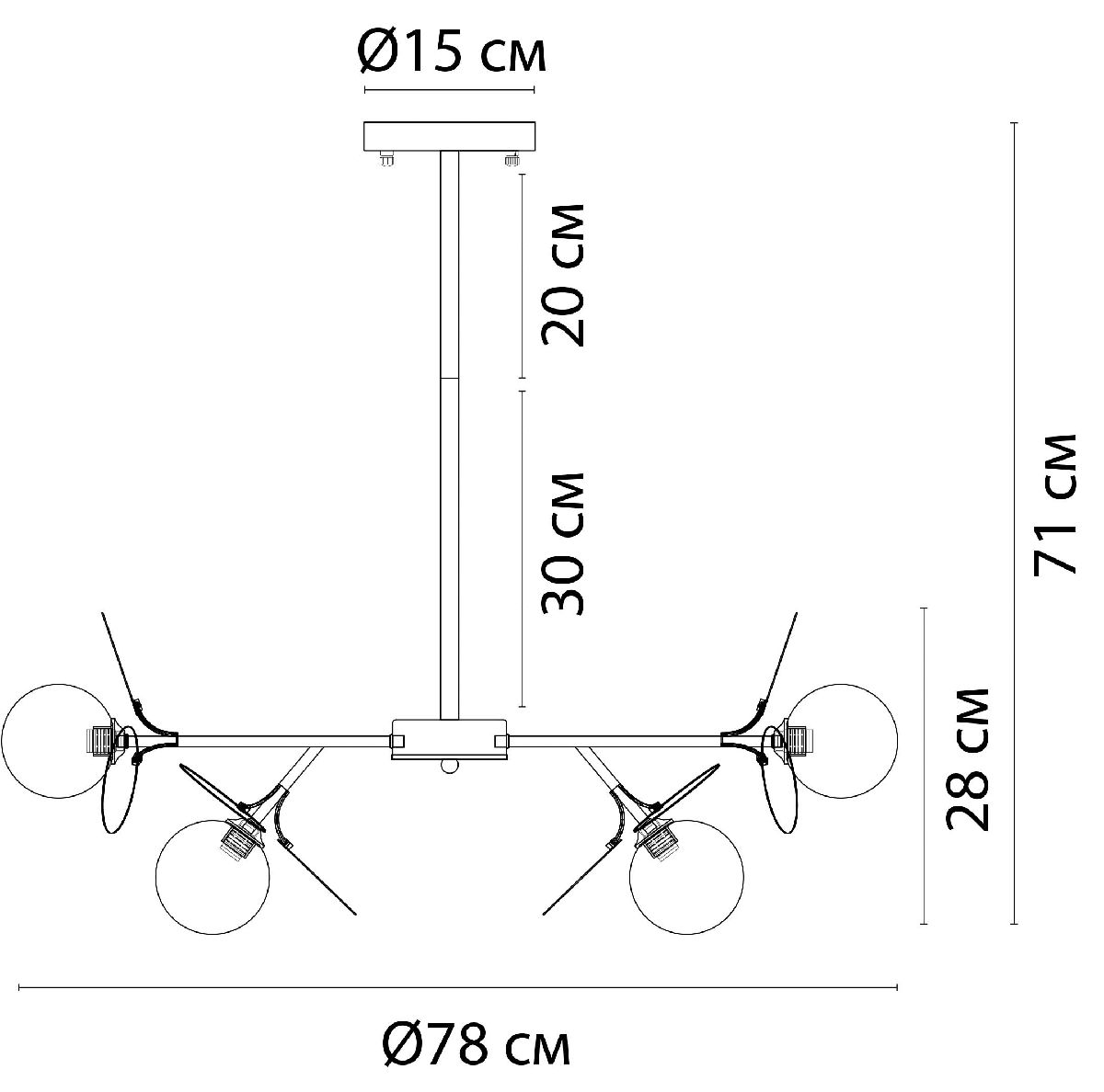 Люстра на штанге Arte Lamp Peacock A1369SP-10SG Люстра на штанге Arte Lamp Peacock A1369SP-10SG