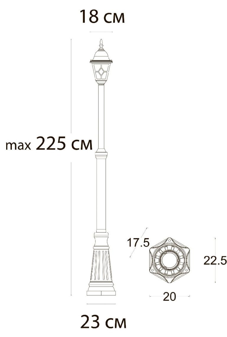Парковый светильник Arte Lamp Madrid A1542PA-1BN