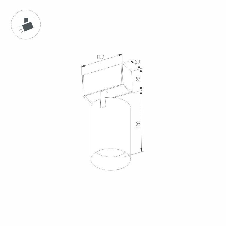 Трековый магнитный светильник Arlight MAG-SPOT-25-R120-12W Warm3000 (BK, 30 deg, 24V, DALI) 046321