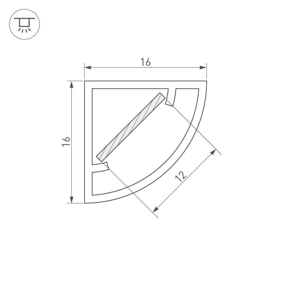 Профиль Arlight WPH-KANT-H16-2000 OPAL 023166 Профиль Arlight WPH-KANT-H16-2000 OPAL 023166