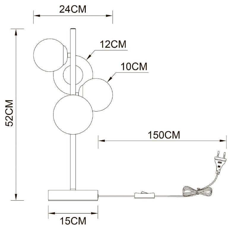 Настольная лампа Arte Lamp Gemini A2243LT-4PB