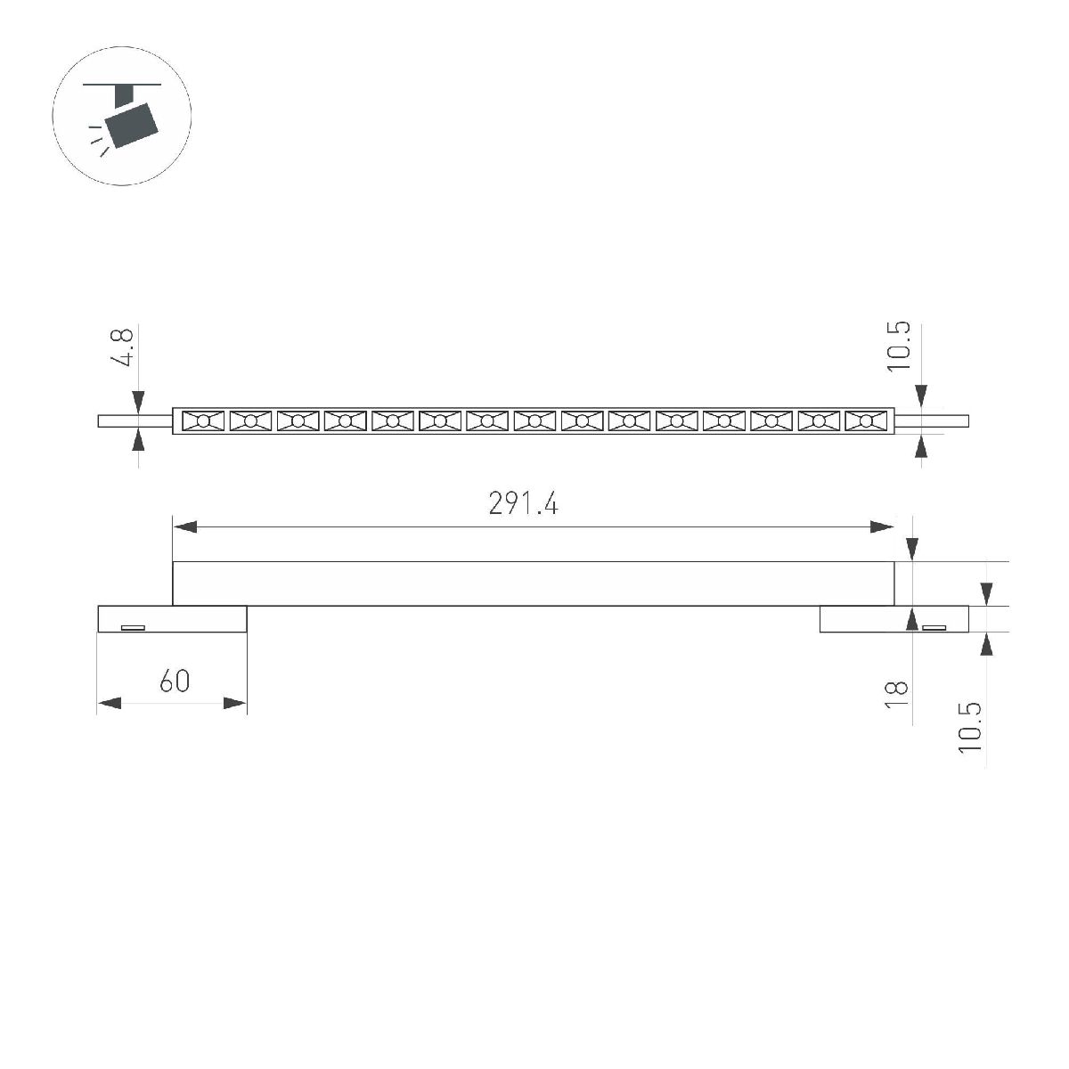 Трековый магнитный светильник Arlight MAG-MICROCOSM-LASER-L300-15W Day4000 (BK, 30 deg, 24V) 043276 Трековый магнитный светильник Arlight MAG-MICROCOSM-LASER-L300-15W Day4000 (BK, 30 deg, 24V) 043276