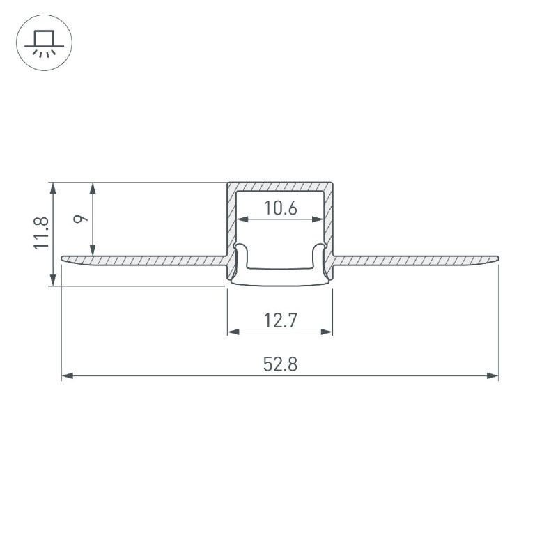 Профиль Arlight FANTOM-BENT-W12-TOP-2000 ANOD 040327