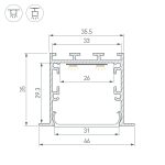 Профиль Arlight LINIA49-F-M-2000 BLACK (Алюминий) 057040