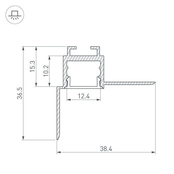 Профиль Arlight ARH-CEIL-S16-FANTOM-EDGE-2000 ANOD 034979 Профиль Arlight ARH-CEIL-S16-FANTOM-EDGE-2000 ANOD 034979
