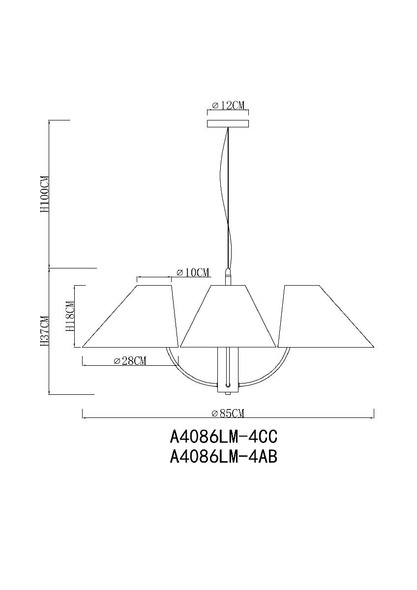 Подвесная люстра Arte Lamp Rondo A4086LM-4CC Подвесная люстра Arte Lamp Rondo A4086LM-4CC