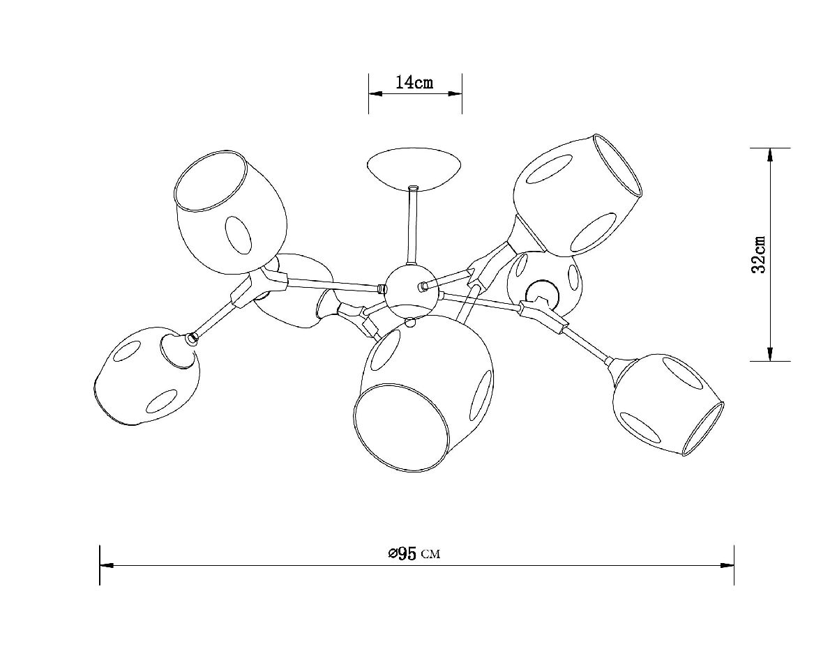 Люстра на штанге Arte Lamp Seppia A4211PL-8BK Люстра на штанге Arte Lamp Seppia A4211PL-8BK