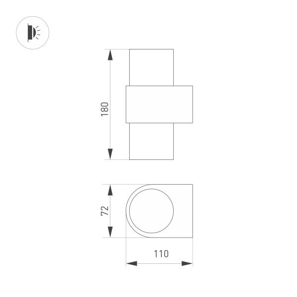 Настенный светильник Arlight SP-Spicy-Wall-Twin-S180x72-2x6W Day4000 033264 Настенный светильник Arlight SP-Spicy-Wall-Twin-S180x72-2x6W Day4000 033264