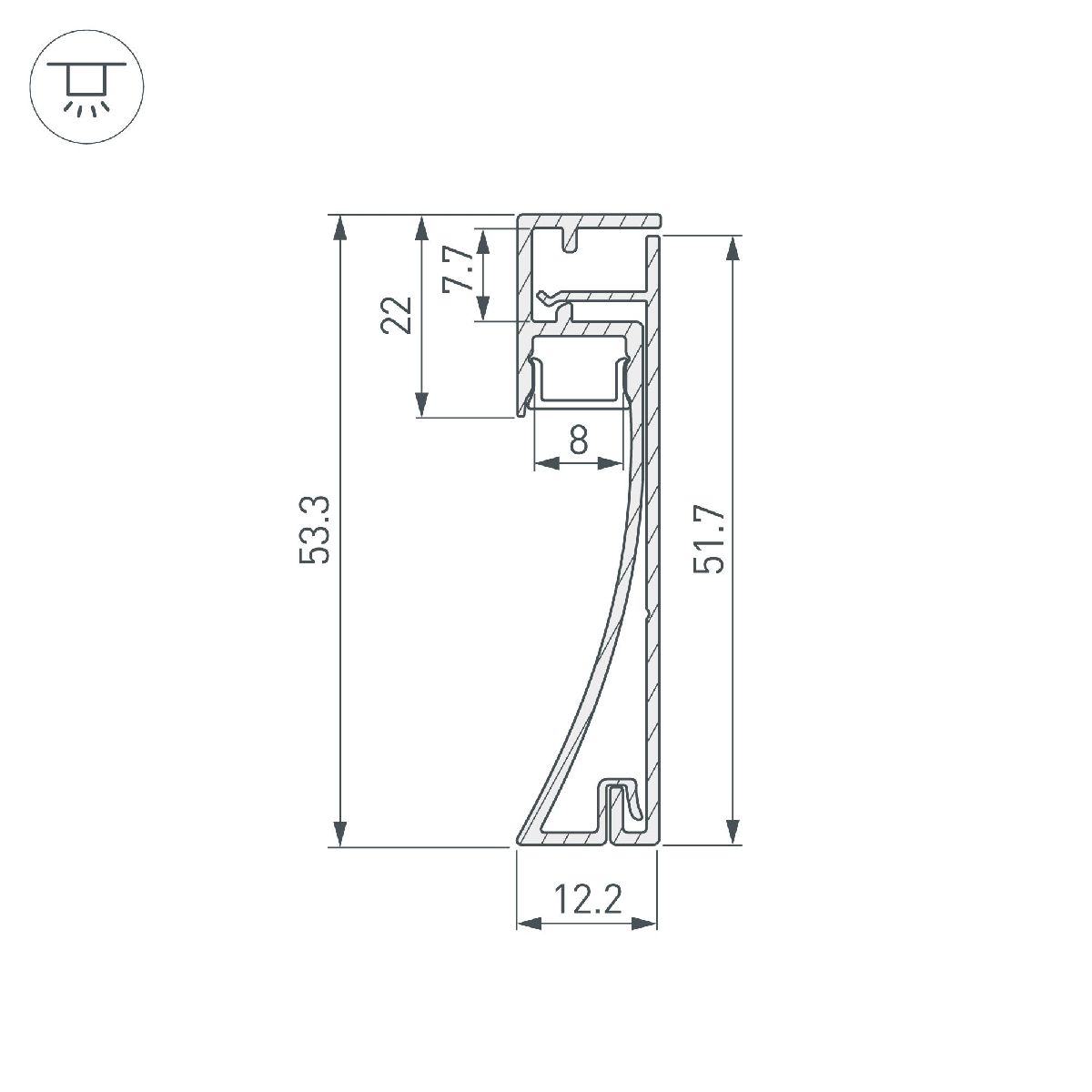 Профиль Arlight PLINTUS-H54-2000 BLACK 045433 Профиль Arlight PLINTUS-H54-2000 BLACK 045433