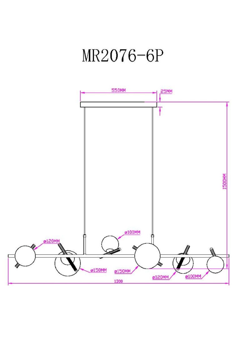 Подвесная люстра Myfar Francis MR2076-6P