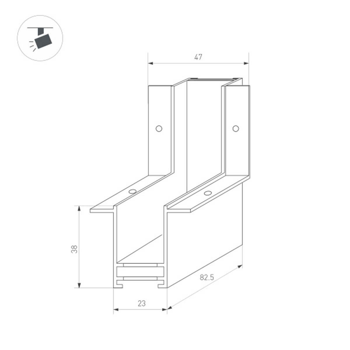 Коннектор угловой внутренний Arlight Mag-Con-2538-F-L90-INT 034230 Коннектор угловой внутренний Arlight Mag-Con-2538-F-L90-INT 034230